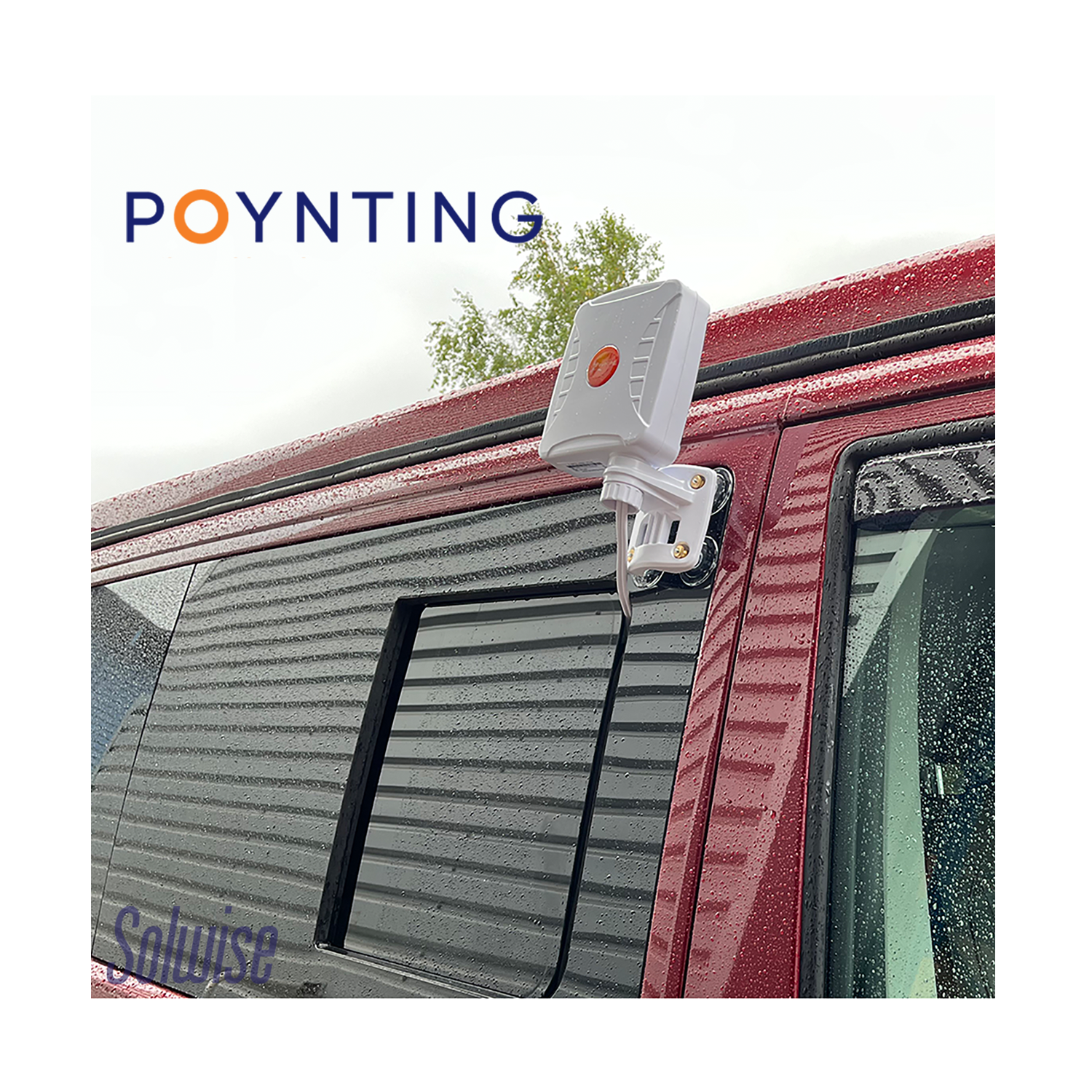 Poynting XPOL removable Antenna in-situ on a campervan using suction cups